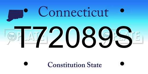 T72089S Connecticut License Plate