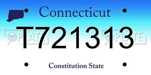 T721313 Connecticut License Plate