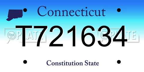 T721634 Connecticut License Plate