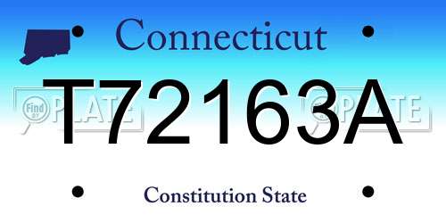 T72163A Connecticut License Plate