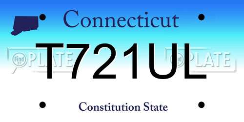 T721UL Connecticut License Plate
