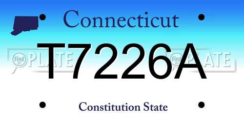 T7226A Connecticut License Plate