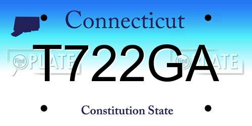 T722GA Connecticut License Plate
