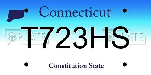 T723HS Connecticut License Plate