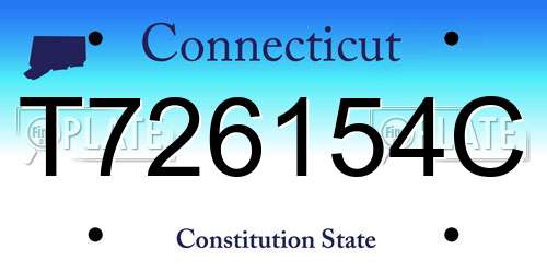 T726154C Connecticut License Plate