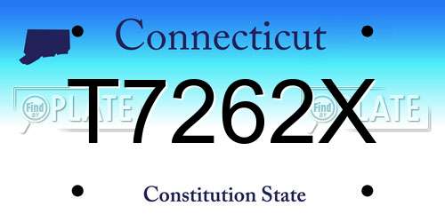 T7262X Connecticut License Plate