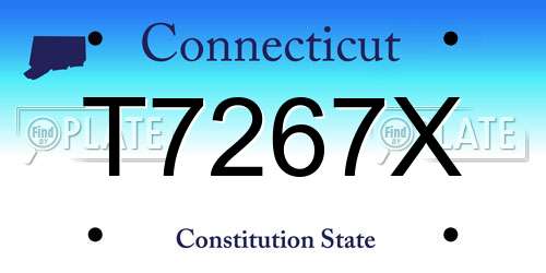 T7267X Connecticut License Plate