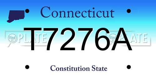 T7276A Connecticut License Plate