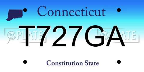 T727GA Connecticut License Plate