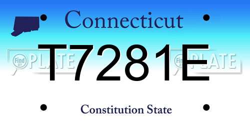 T7281E Connecticut License Plate
