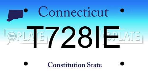 T728IE Connecticut License Plate