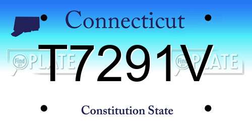 T7291V Connecticut License Plate
