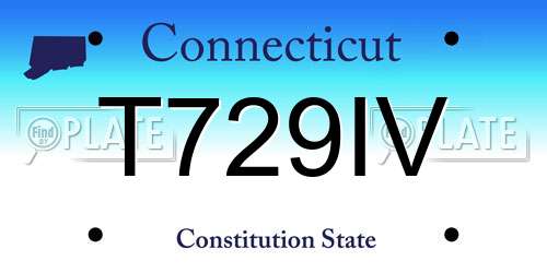 T729IV Connecticut License Plate