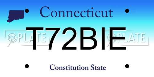 T72BIE Connecticut License Plate