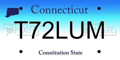 T72LUM Connecticut License Plate