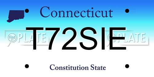 T72SIE Connecticut License Plate