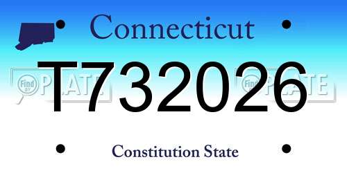 T732026 Connecticut License Plate