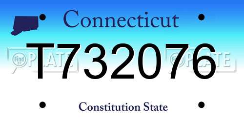 T732076 Connecticut License Plate