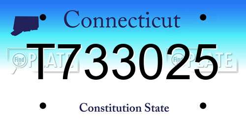 T733025 Connecticut License Plate