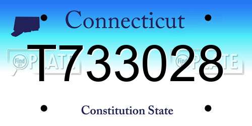 T733028 Connecticut License Plate