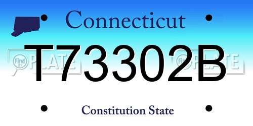 T73302B Connecticut License Plate
