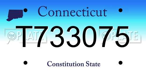 T733075 Connecticut License Plate