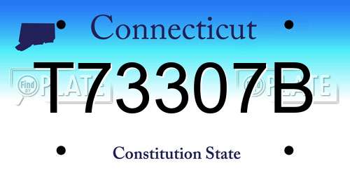 T73307B Connecticut License Plate