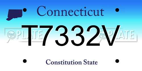 T7332V Connecticut License Plate