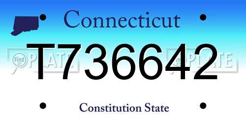 T736642 Connecticut License Plate