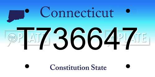 T736647 Connecticut License Plate