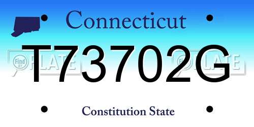 T73702G Connecticut License Plate
