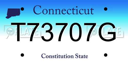 T73707G Connecticut License Plate