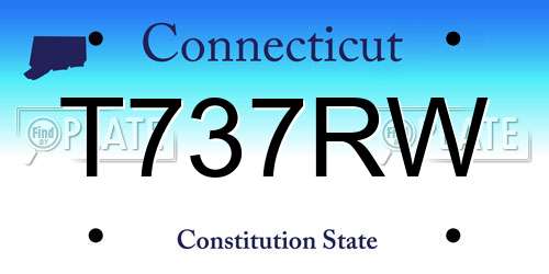 T737RW Connecticut License Plate