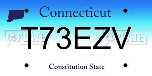T73EZV Connecticut License Plate
