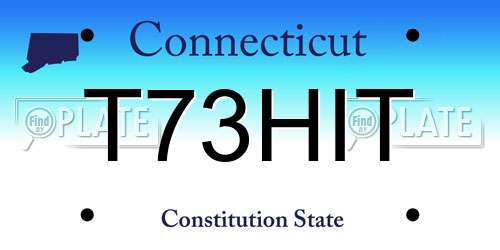 T73HIT Connecticut License Plate