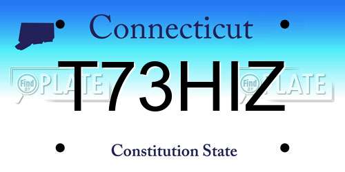 T73HIZ Connecticut License Plate