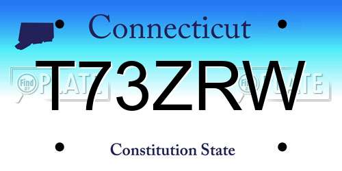 T73ZRW Connecticut License Plate