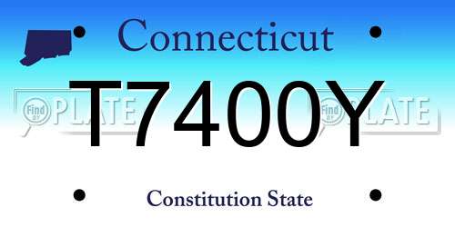 T7400Y Connecticut License Plate