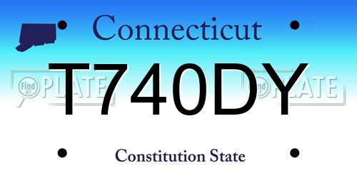 T740DY Connecticut License Plate