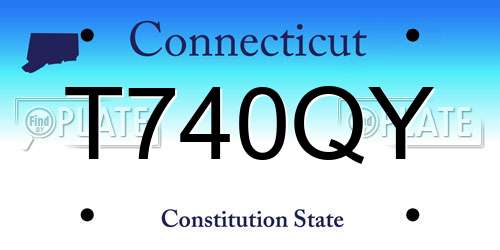 T740QY Connecticut License Plate