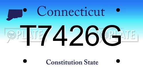 T7426G Connecticut License Plate