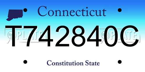 T742840C Connecticut License Plate