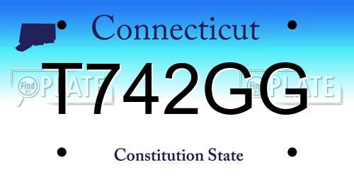 T742GG Connecticut License Plate