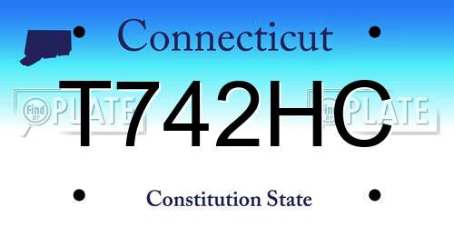 T742HC Connecticut License Plate