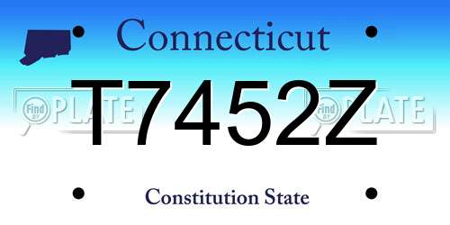 T7452Z Connecticut License Plate