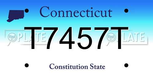 T7457T Connecticut License Plate