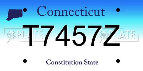 T7457Z Connecticut License Plate