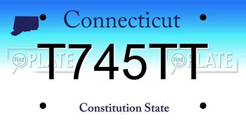 T745TT Connecticut License Plate