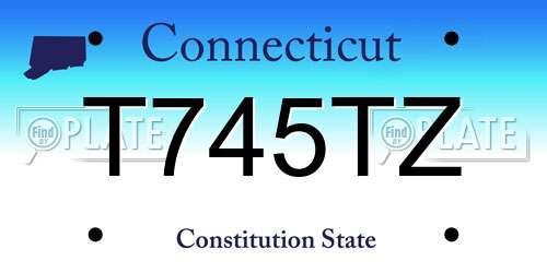 T745TZ Connecticut License Plate
