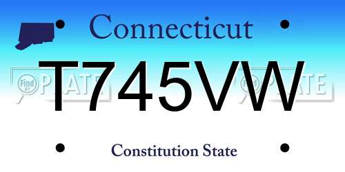 T745VW Connecticut License Plate